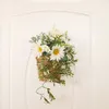 Fiori decorativi Girasole Gypsophila Cesto appeso a parete Porta frontale Ghirlanda Simulazione Fiore Decorazione margherita