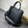 Erkek çanta erkek evrak çantaları iş çantaları dizüstü bilgisayar çantası gerçek deri fermuar mektup tuval iç basit rahat cep katı çanta erkek deri evrak çantaları siyah