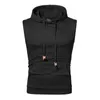 Men's Tank Tops Sweatshirt Waistcoat Elastic Breathable Warm Sleeveless Hooded Workout Vest Daily Clothing