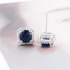 Stud Earrings Ms. Simulation Square Zircon Fashion Temperament Elegant Atmosphere Wild Women's