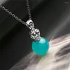 Pendentif Colliers Amazonite Naturelle Gemmes Cristal Collier De Perles Rondes Mode Femme Femme Homme 12mm