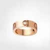 4mm 5mm 6mm Titanium Steel Silver Love Ring Fashion Designer Män och kvinnor Rose Gold Silver Jewelry Band med diamanter för älskare Parringar gåva