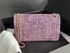 Tote bag Designer tweed Pink soft tweed Maoni Bag Women's Chain Shoulder Bag Quilted purse Crossbody Bag Handbag Parisian Fashion Flap Classic Fleece Plaid purse 25cm