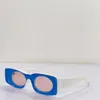 Beyaz Mavi Dikdörtgen Güneş Gözlüğü Kadın Erkekler Vintage Sunnies Gafas De Sol Tasarımcı Güneş Gözlüğü Occhiali Da Sole UV400 Koruma Gözlük