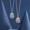 Pendant Necklaces Jewelry Necklace For Women Alloy Crown Zircon Wedding Royal Style 2 Colors Rose-Gold