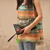 Evening Bags Women Bag Handbags Summer Cotton Clutch Embroidered Purse Phone Coin Tassel Small Floral Female Bolsa Casual Wallet Vintage