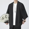 Etniska kläder Herr Kimono Cardigan Japanska jackor Fritidskläder Bomull Öppen front Lättvikts linne Yukata