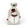 Christmas Linen Drawstring Gifts Bag Santa Clause Snowflake Snowman Xmas Burlap Storage Pouch Xmas Birthday Party Candy Bag