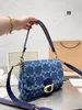 Schoudertassen zachte tabby tassen ontwerpers handtas vrouwen denim schoudertas sacoche letters bolso kruis lichaam messenger tassen klep bakken pochrtte portefeuilles