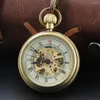 Montres de poche Antique Creux Londres Mini Gentleman Montre Mécanique Rétro Hommes Collier Pendentif Horloge Femmes Bijoux Cadeau