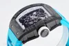 ZF RM055 watch high-tech crystalline carbon fiber limited edition case fine sandblasted grade 5 titanium as the base and bridge of the skeleton Wristwatches