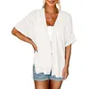 Women's Blouses Womens 2023 Summer Lightweight Cardigan Short Sleeve Open Front Casual Loose Cover Ups Tops Blouse Shirts For Women Dressy