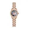 Orologi da polso Orologio da donna Fashion Light Luxury Quarzo Acciaio inossidabile Cristallo Orologi formali da donna