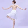 Bühnenkleidung Frauen Ballettrock Erwachsene Mädchen Chiffon Up Unregelmäßiges Wickelkleid Tüll Ballerina Tanztraining