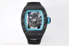 ZF RM055 watch high-tech crystalline carbon fiber limited edition case fine sandblasted grade 5 titanium as the base and bridge of the skeleton Wristwatches