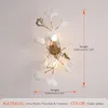 Vägglampa 2023 Modern Design Porslin Blad Ljus El Sovrum Lobby Vardagsrum Dekoration Lampor Lyx