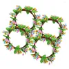Dekoratif çiçekler 4 adet yeşil yapay yapraklar gözlük çerçeve Paskalya açık çelenk dekor ipek bez parti simülasyon çelenk