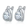 Boucles d'oreilles Boucles d'oreilles Bijoux mignons Boucle d'oreille avec diamants Aaa Zircon Boucles d'oreilles Petites gouttes d'eau étrangères de qualité supérieure découpées glacées pour femmes filles Plaqué or véritable 18 carats Aest