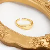 Bröllopsringar eleganta guldfärg hjärtan enkel slät finger för kvinnor älskare mode party fina smycken ring tillbehör