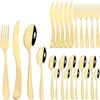 Dinnerware Sets 24Pcs Tableware Set Stainless Steel Knife Fork Spoon Western Flatware Wedding Cutlery