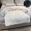 Tapis de canapé de lit de chien en peluche amovible, coussin de lit de chat chaud d'hiver lavable pour chien