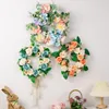 Decorative Flowers 69HF Artificial Spring And Summer Wreath Yellow Orange Rose Green Leaf Garland For Home Farmhouse Front Door Wall Window