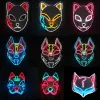 UPS Demon Slayer Glowing EL Wire Masque Kimetsu No Yaiba Personnages Cosplay Costume Accessoires Japonais Anime Renard Halloween LED Masque 7.9