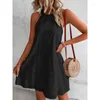 Casual Dresses Women's Mini Dress 2023 Summer Loose O Neck Sleeveless A-line Female Fashion Holiday Beach Party Vestidos