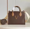 Luxury OnTheGo påsar på språng designer handväska kvinnor mamma tygväska 25 cm messenger crossbody axelväska 2 st plånbok handväska shoppingväska
