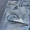 Designer ksubi Jeans per pantaloni Rip Denim Biker Grey Paint Distress Slim Fit Stretch AC4W