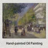 Arte da parede da lona da paisagem moderna Os Grands Boulevards Pierre Auguste Renoir Pinturas feitas à mão de alta qualidade