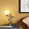 Lámparas de mesa creativas de dibujos animados de animales, lámpara de ardilla, dormitorio nórdico, mesita de noche, decoración para habitación de niños