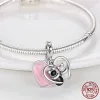 925 argent pour pandora charms bijoux perles Bracelet Girafe Empreinte Flamingo Coccinelle Tortue Dangle