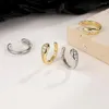 Brincos de volta clássico 925 agulha de prata zircão clipe de punho de orelha brinco para mulheres joias da moda cor de ouro earcuff