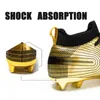 Safety Shoes Luxury Gold Soccer Shoes Man Long Spikes Football Boots Kids Outdoor Grass Cleats Turf Football Shoes Boys Training Soccer Boots 230707