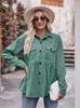 Blusas femininas outono veludo cotelê para mulheres 2023 moda gola virada para baixo manga comprida elegante streetwear tops trabalho de escritório camisas plus size