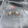 Versione alta KIVACLUB Carti Cow Head 1ct Pearl Ear Studs Orecchini di lusso con diamanti a bolle piccoli e di fascia alta