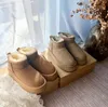 2023 Ultra Mini Boot Designer Womans Platform Snow Boots Australia Fur Fur أحذية دافئة حقيقية من الجلد الكستناء في الكاحل الرقيق للنساء