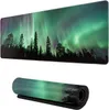 Northern Lights Forest Aurora Boreali XL Stor musmatta för skrivbord Halkfri lång förlängd musmatta Gummibordsmatta 31,5X11,8tum