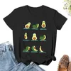 القمصان التي شيرت Polos Avocado T-Shirt للسيدات ، قمصان كبيرة الحجم بالإضافة إلى قمم الحجم قمصان سوداء للنساء