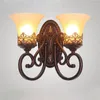 Wandlamp Europese retro minimalistische led slaapkamer nachtkastje ijzer kunst verlichtingsarmaturen badkamer balkon / gangpad bronzen schansen