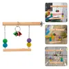 Perchoirs à oiseaux Cage jouets perroquet balançoire en bois plate-forme suspendue jouer gymnases supports d'exercice pour animaux joues vertes inséparable