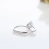 Trouwringen Solitarie Ronde CZ Double Claw Engagement Band Ring Voor Vrouwen Wit Goud Kleur Anillos Bague Anel Feminino Aneis sieraden