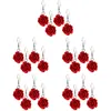 Naszyjniki z wisiorkami 10 par kolczyki Rose Decor Women Dangle Teen Girls Jewelry Fashion Synthetic