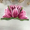 Tappeti Soft Tufting Tappeto a fiori di tulipano Zerbino per soggiorno Decorazioni per la camera da letto Tappetino da bagno antiscivolo Tappeto floreale in peluche Dropship