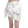Costumi da bagno da donna Donne sexy Cartone animato Pecora Caftano trasparente Sarong Beach Wear Animal Cute Bikini Cover-Up Skirt Lace-up