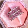 Annelli a grappolo Fashion Doppio Pink Crystal Coppia Full Diamond Ring per donne Circolo geometrico Gift Christmas Gili di gioielli all'ingrosso