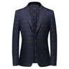 Herenpakken Britse Stijl Vintage Geruite Blazer Mannen Casual Slim Fit Jasje Enkele Knop Zakelijk Sociaal Plus Size 3XL Hombre