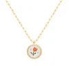 Collane con ciondolo Fiori di tulipano romantici francesi Collana a goccia d'olio Acciaio inossidabile 18k Pvd Colore oro Gioielli impermeabili Regalo per la madre delle donne