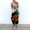 Abiti casual 2023 Hawaii Sexy Halter Neck Floral Print Dress Women Backless Summer Elegant Sleeveless Party